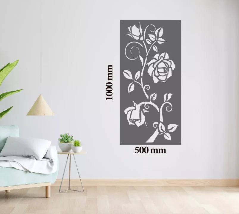 Metal Wall Art Rose Bush Home Decor image 2