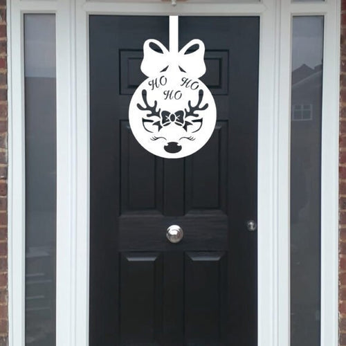 Christmas Wreath Antler Bauble Front Door Hanger image 0