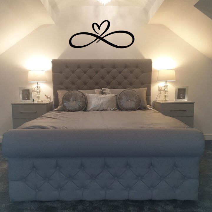 Metal Wall Art Infinity Heart Home Decor - Large, Black image