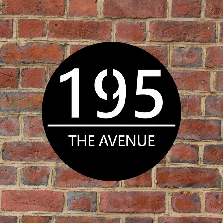 Metal Circular House Number Sign image