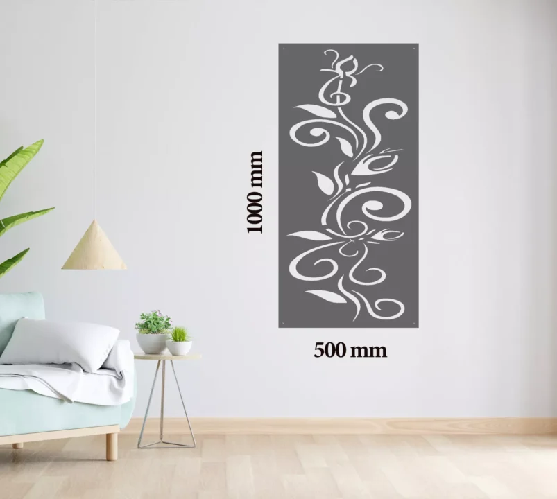 Metal Wall Art Swirly Flower Home Decor image