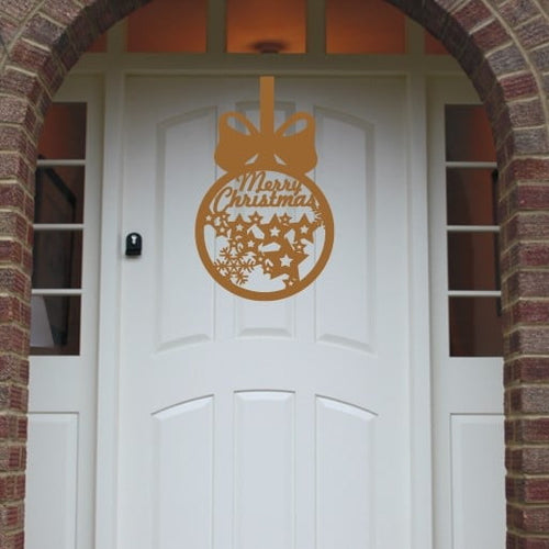 Christmas Wreath Star Front Door Hanger image 1