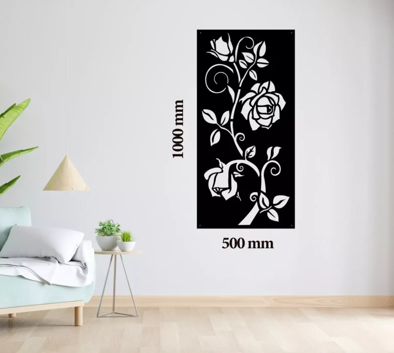 Metal Wall Art Rose Bush Home Decor image