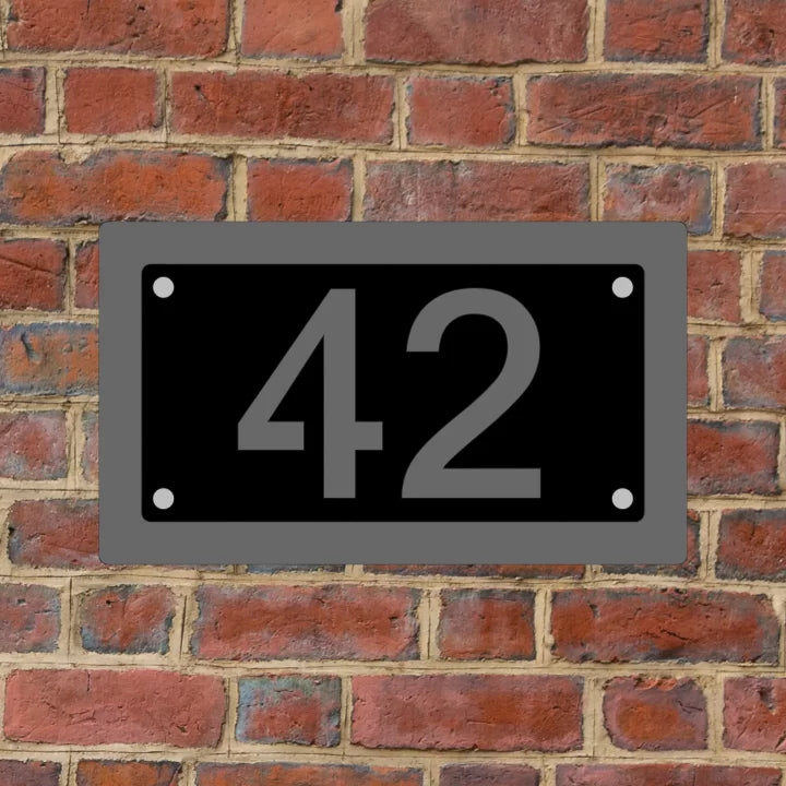 Metal offset House Number Sign image