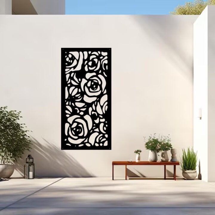 Metal Wall Art Rose Screen image 3