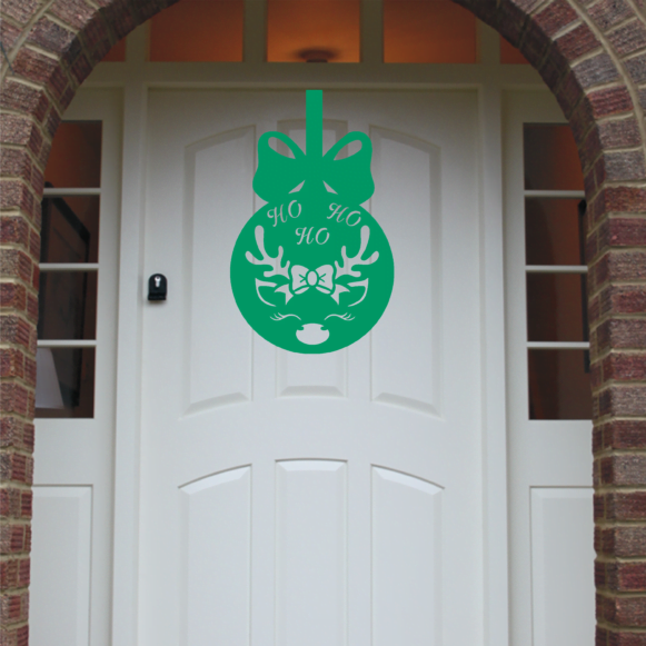 Christmas Wreath Antler Bauble Front Door Hanger image 4