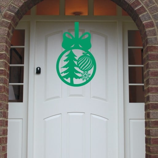 Christmas Wreath Christmas Tree Front Door Hanger - Green image