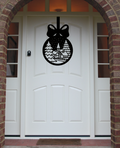Christmas Wreath Village Bauble Front Door Hanger - Black image