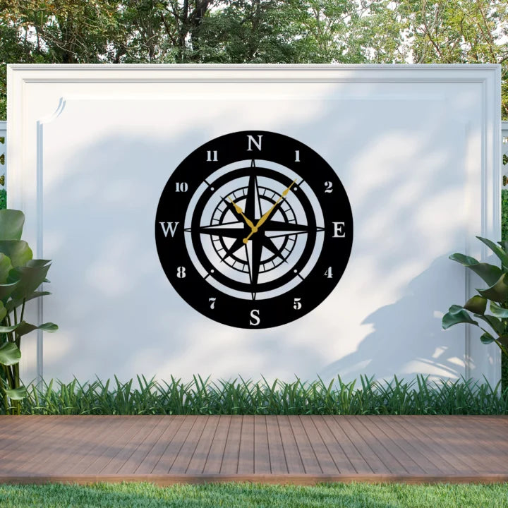 Compass Metal Wall Clock 1 image 0