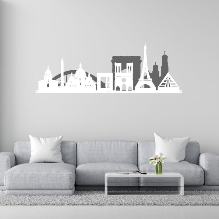 Metal Wall Art Paris City Skyline Home Decor image 2