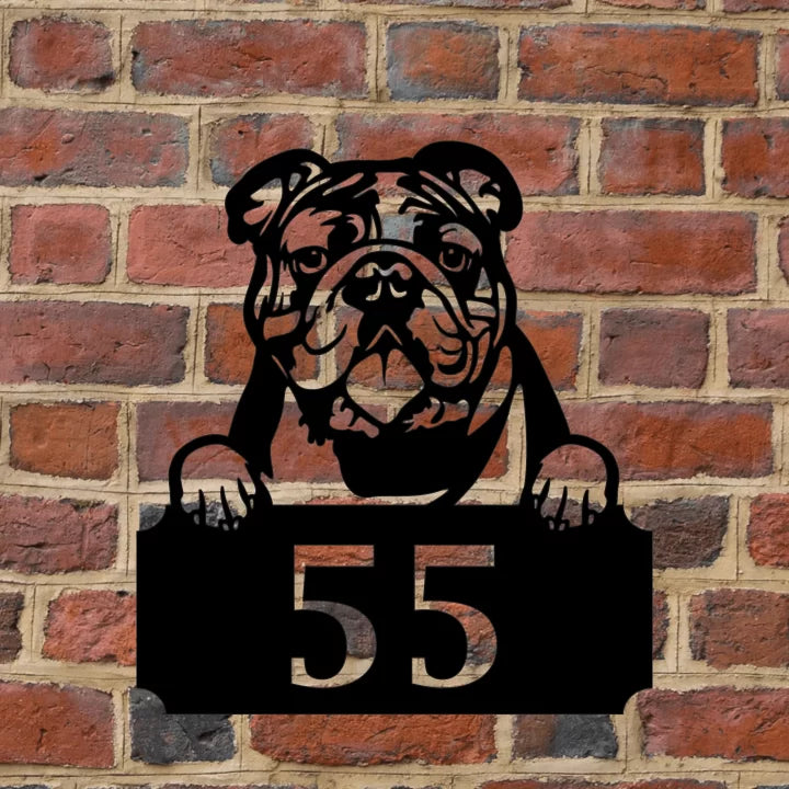 Metal House Number Peeping Dog image 22