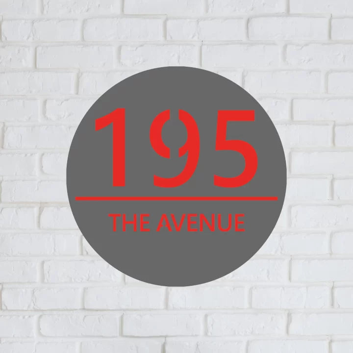 Metal Circular House Number Sign image