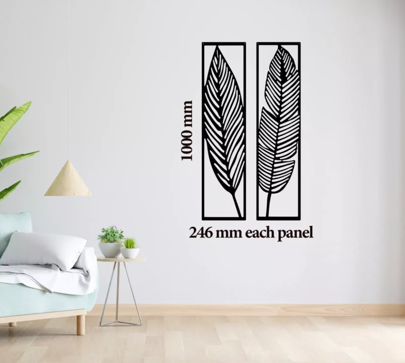 Metal Wall Art Leaf Set Home Decor image 0