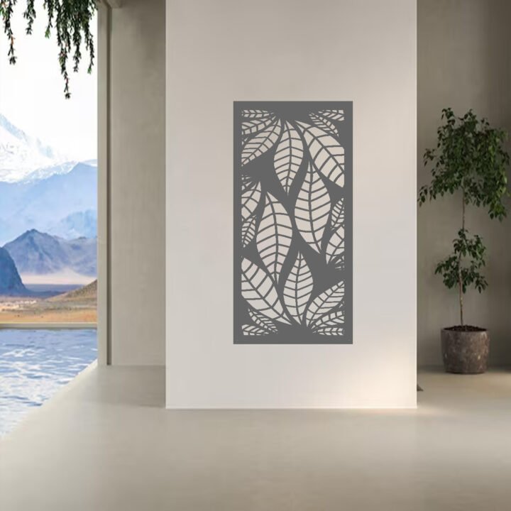 Metal Wall Art Evening Leaf Screen image 2