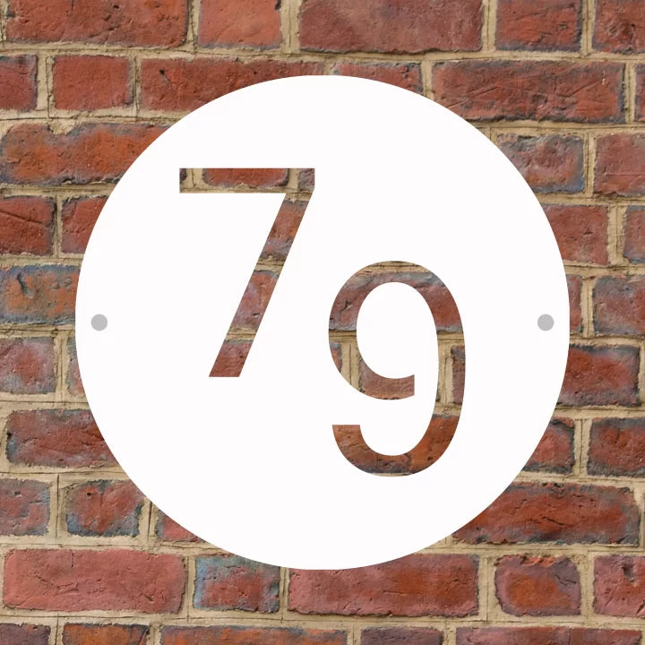 Metal Circular Offset House Number image