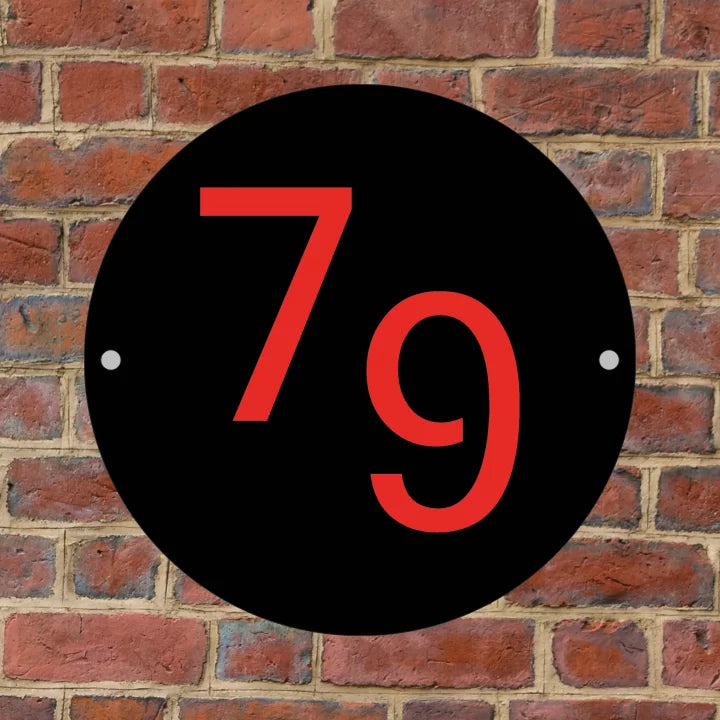 Metal Circular Offset House Number image