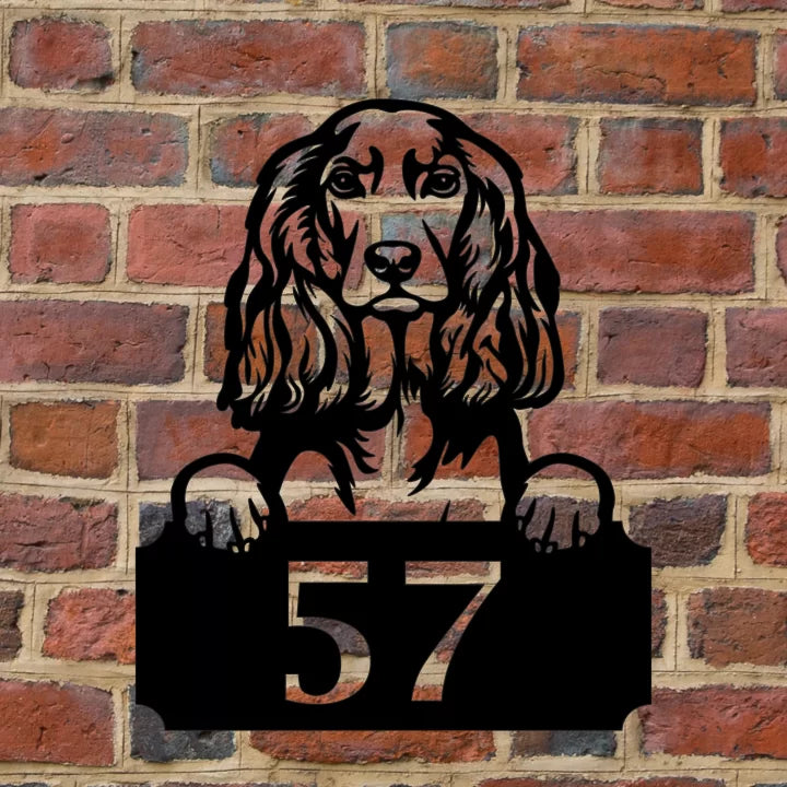 Metal House Number Peeping Dog image 8