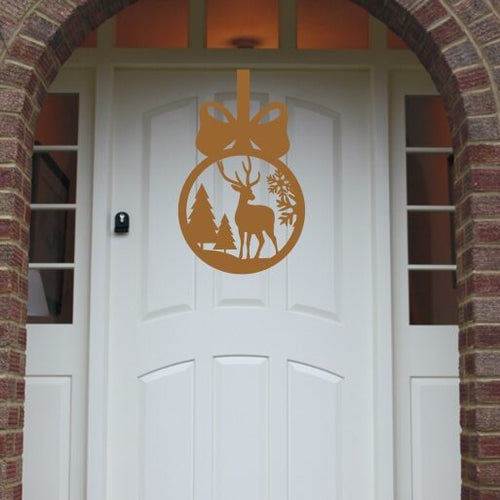 Christmas Wreath Christmas Stag front Door Hanger image 0