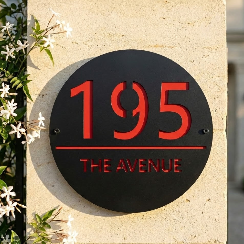 Metal Circular House Number Sign