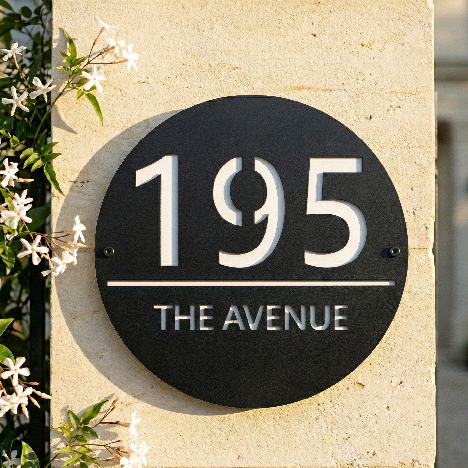 Metal Circular House Number Sign