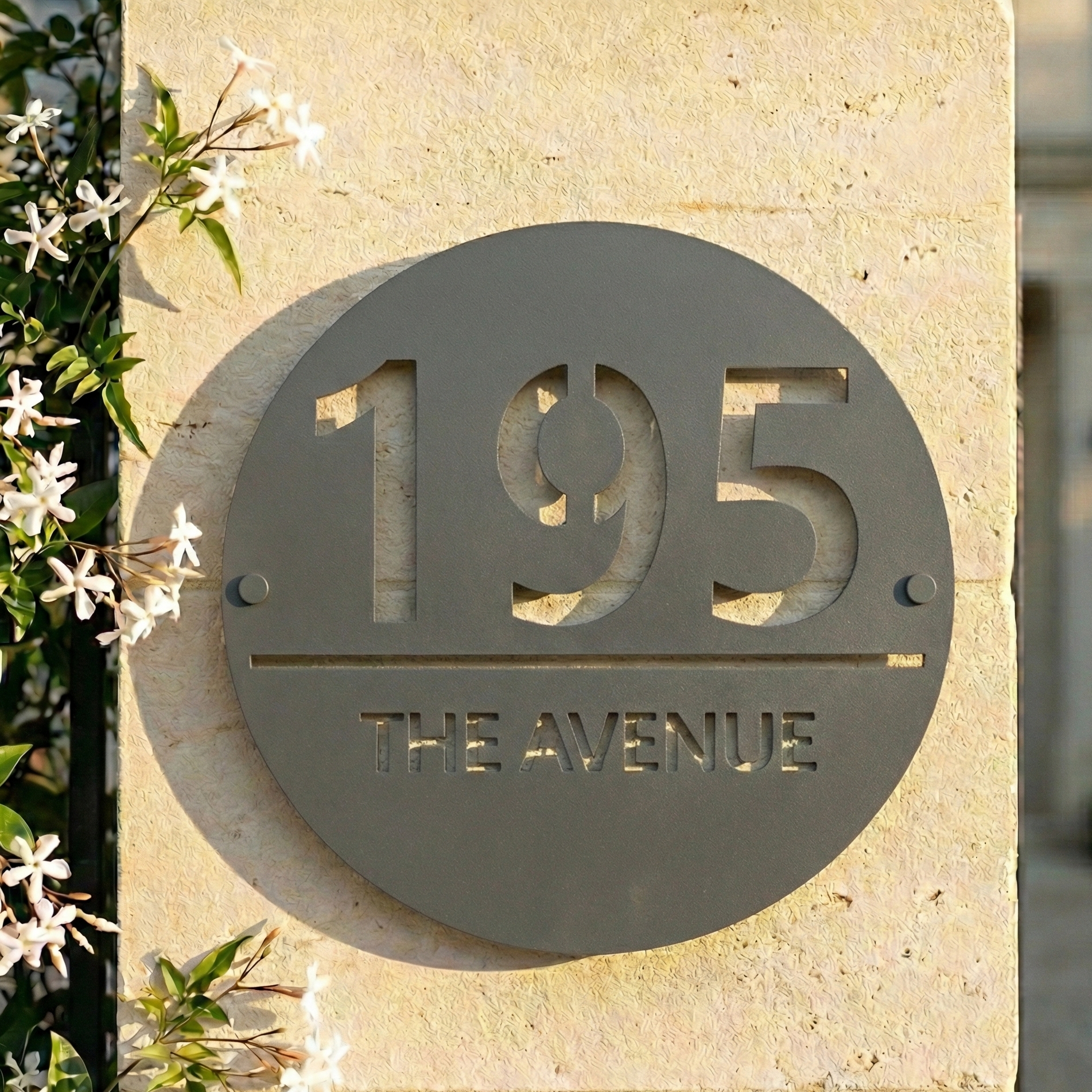 Metal Circular House Number Sign