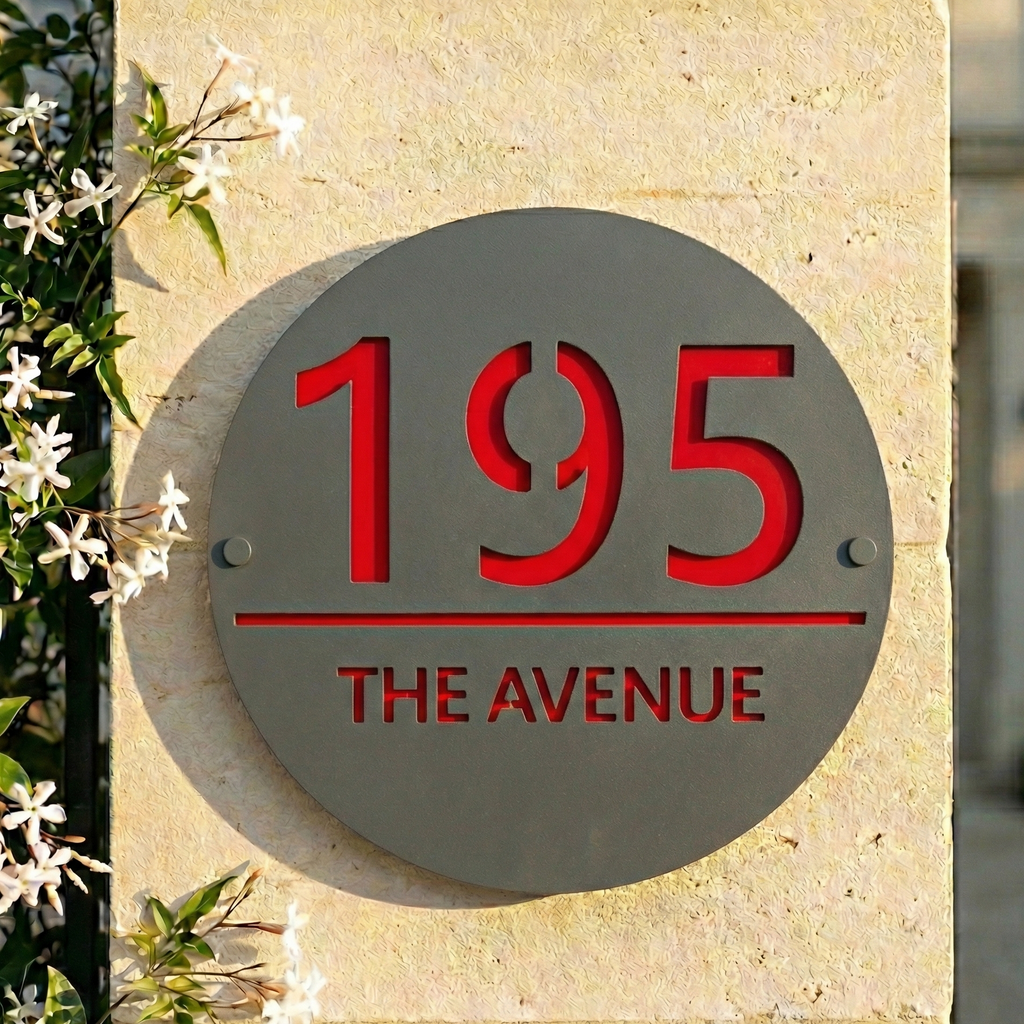 Metal Circular House Number Sign