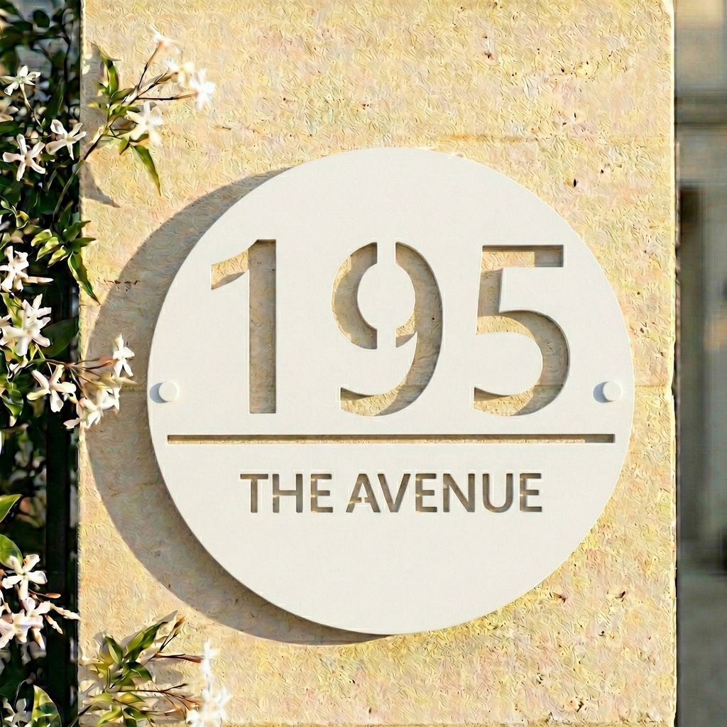 Metal Circular House Number Sign