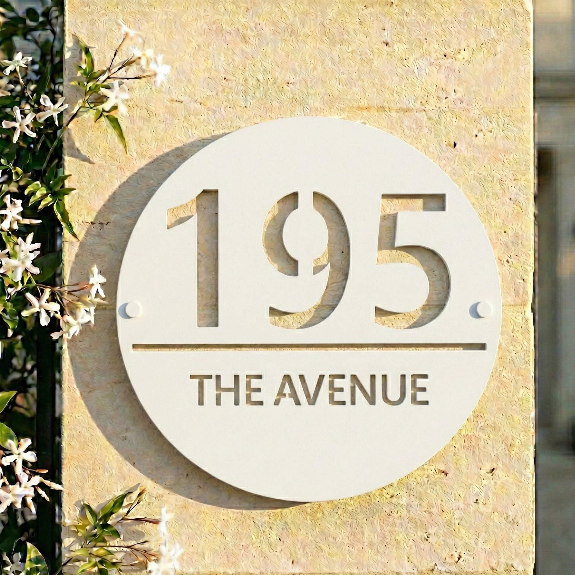 Metal Circular House Number Sign