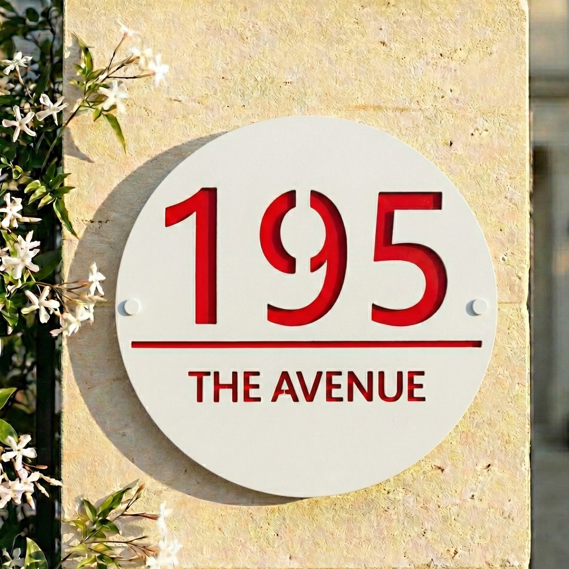 Metal Circular House Number Sign