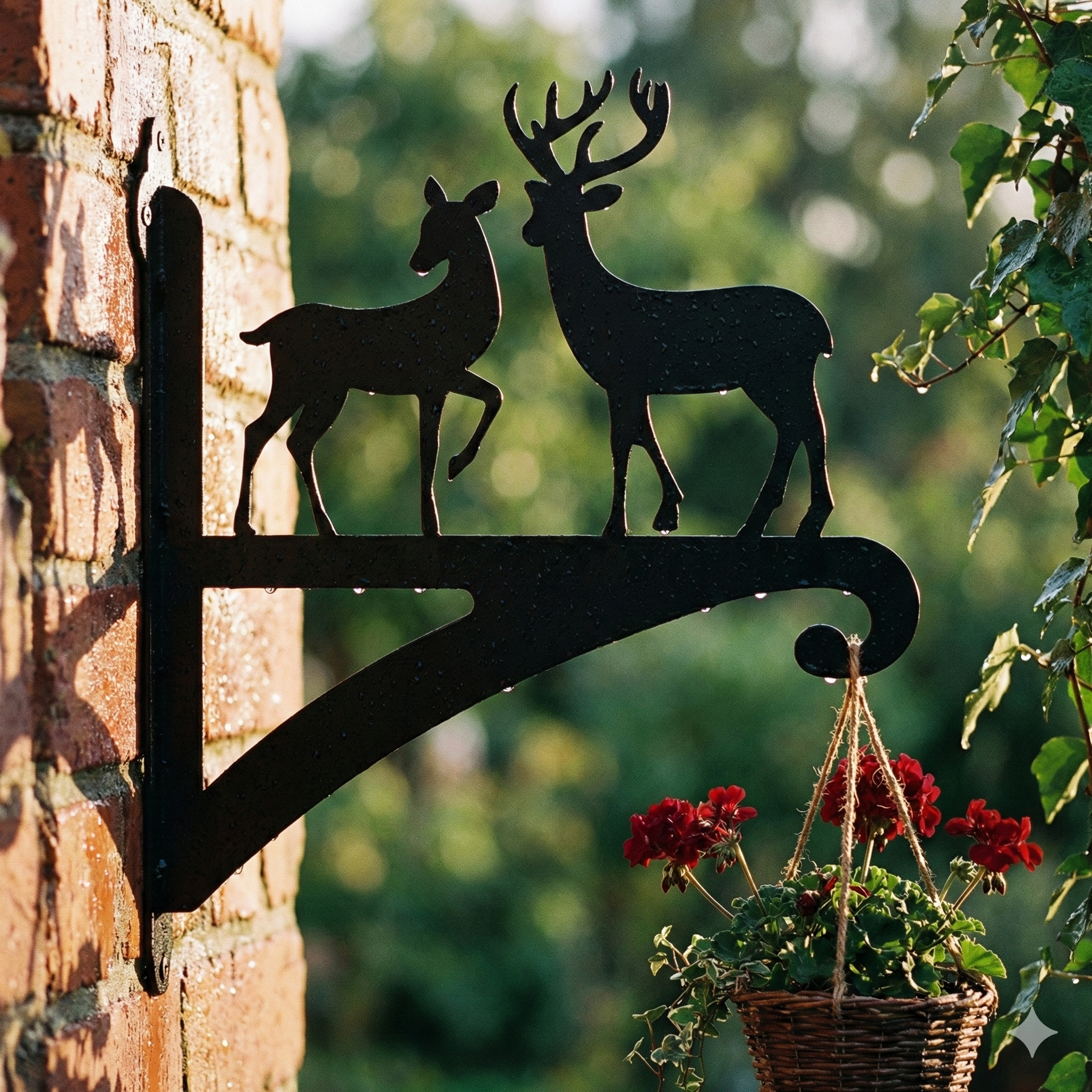 Hanging Basket Bracket Deer Couple