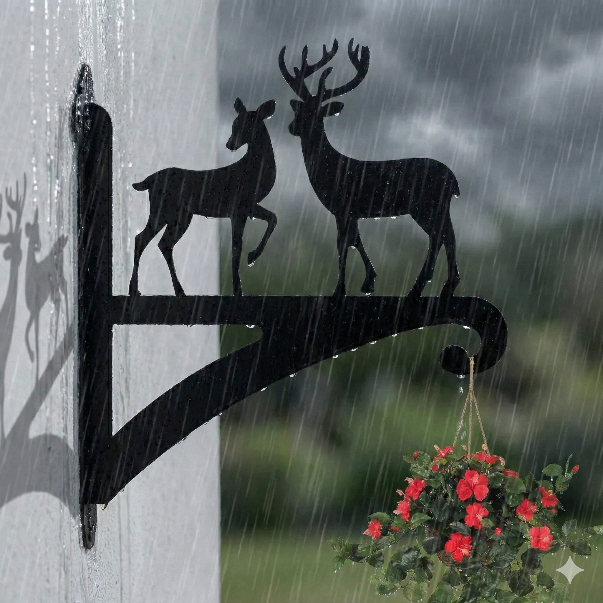 Hanging Basket Bracket Deer Couple