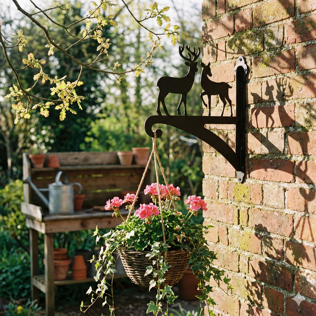 Hanging Basket Bracket Deer Couple