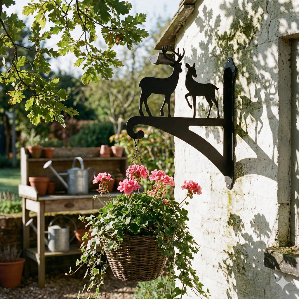 Hanging Basket Bracket Deer Couple