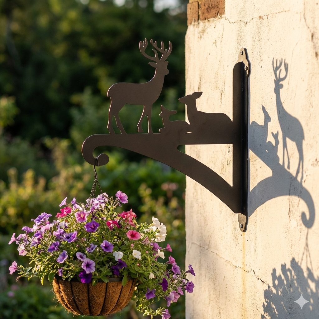 Hanging Basket Bracket Deer Family