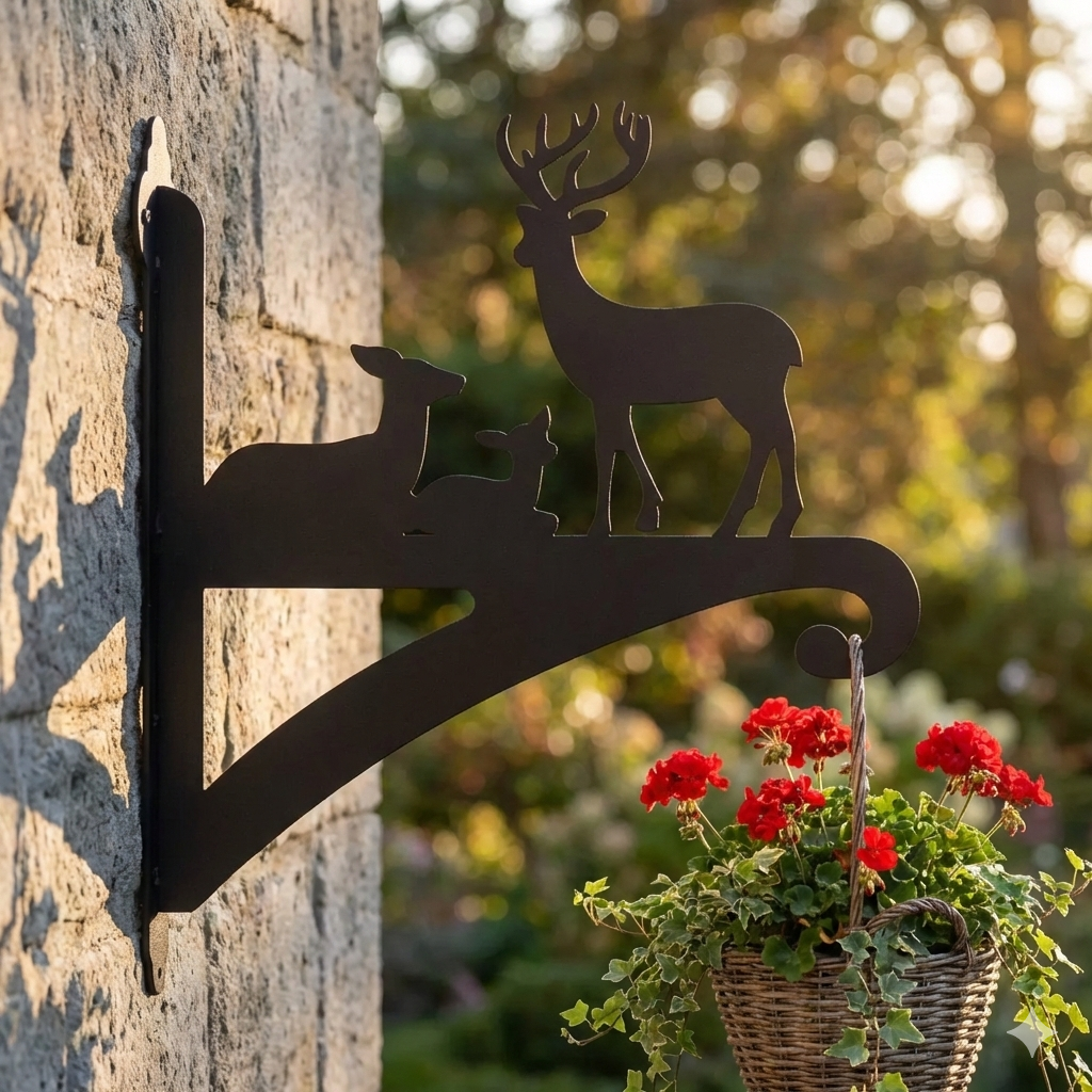 Hanging Basket Bracket Deer Family