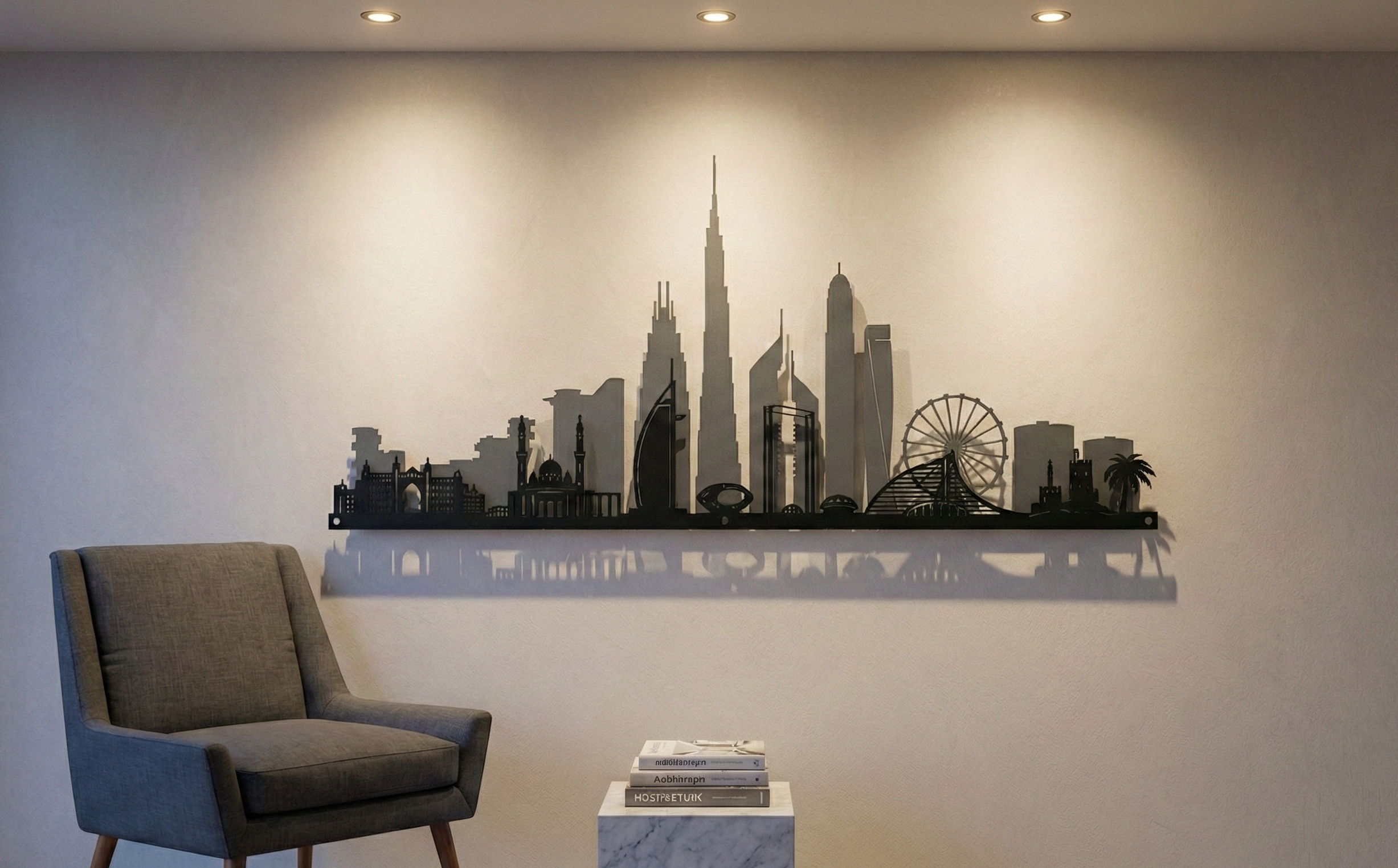 Metal Wall Art Dubai City Skyline Home Decor