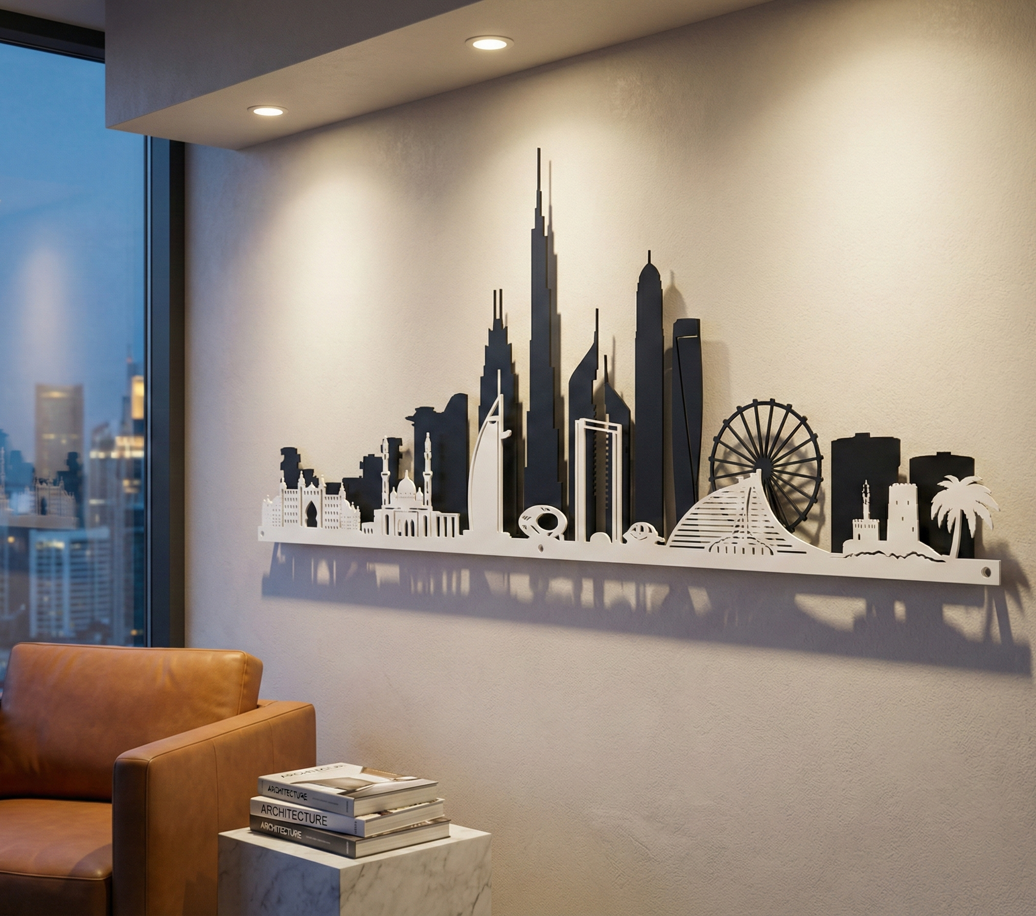Metal Wall Art Dubai City Skyline Home Decor