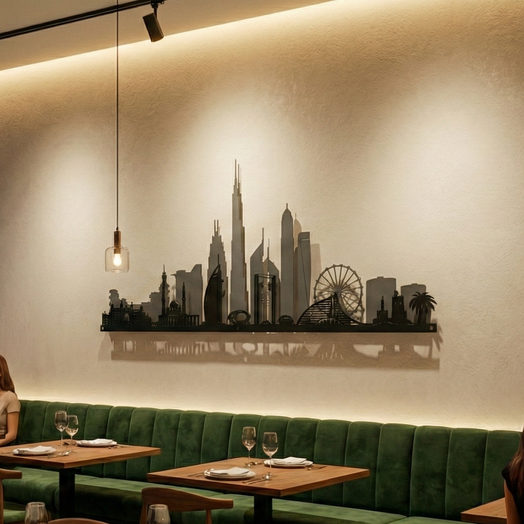 Metal Wall Art Dubai City Skyline Home Decor