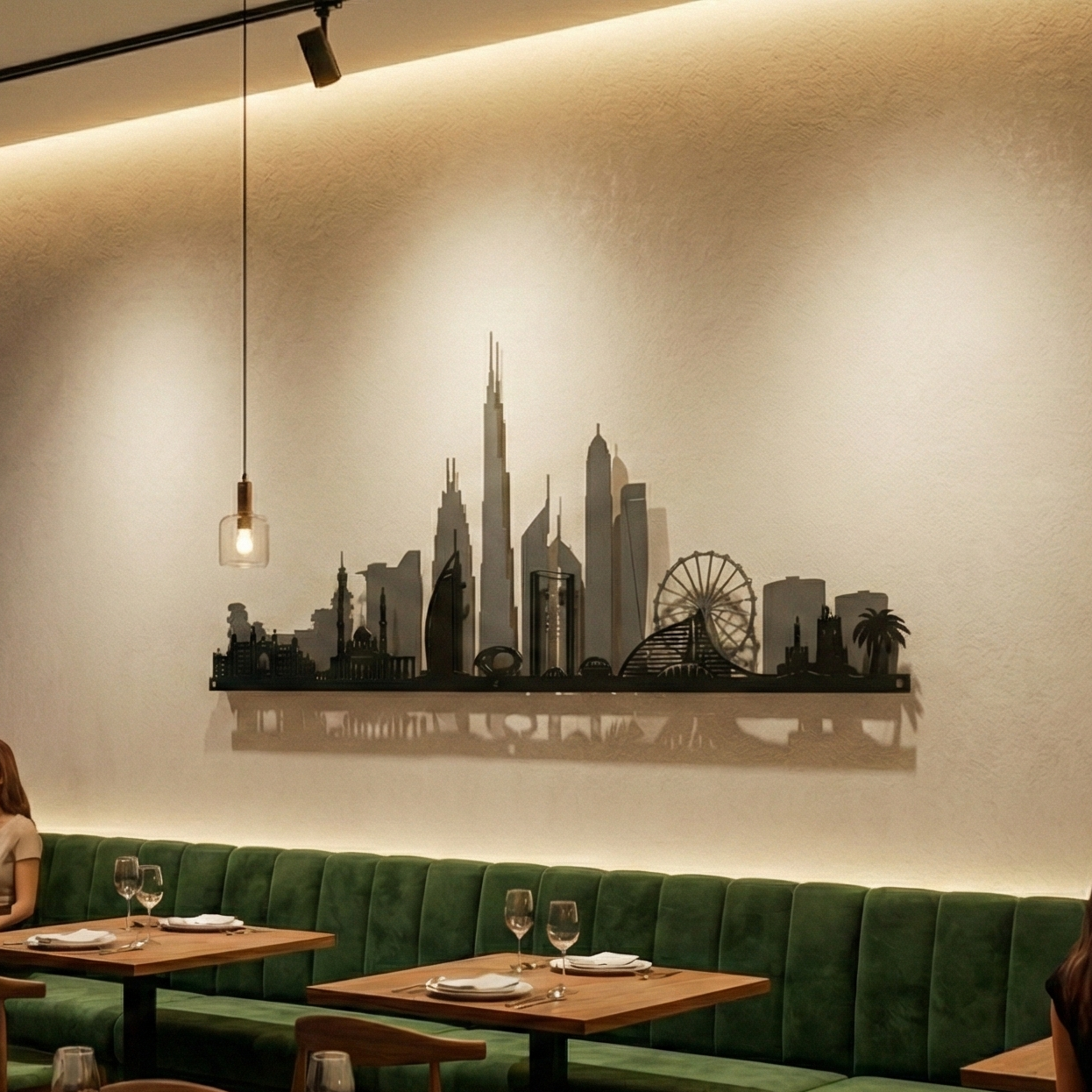 Metal Wall Art Dubai City Skyline Home Decor