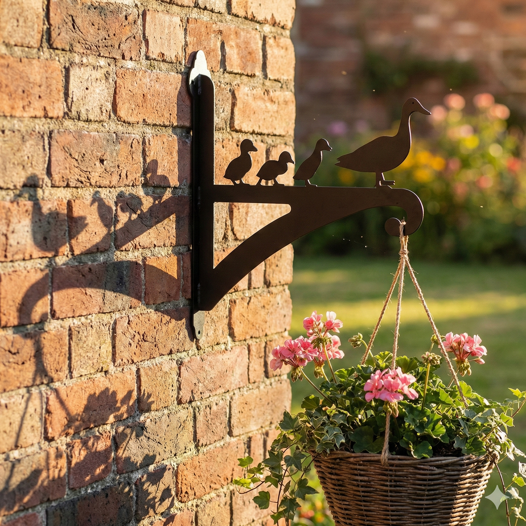 Hanging Basket Bracket Duck Family