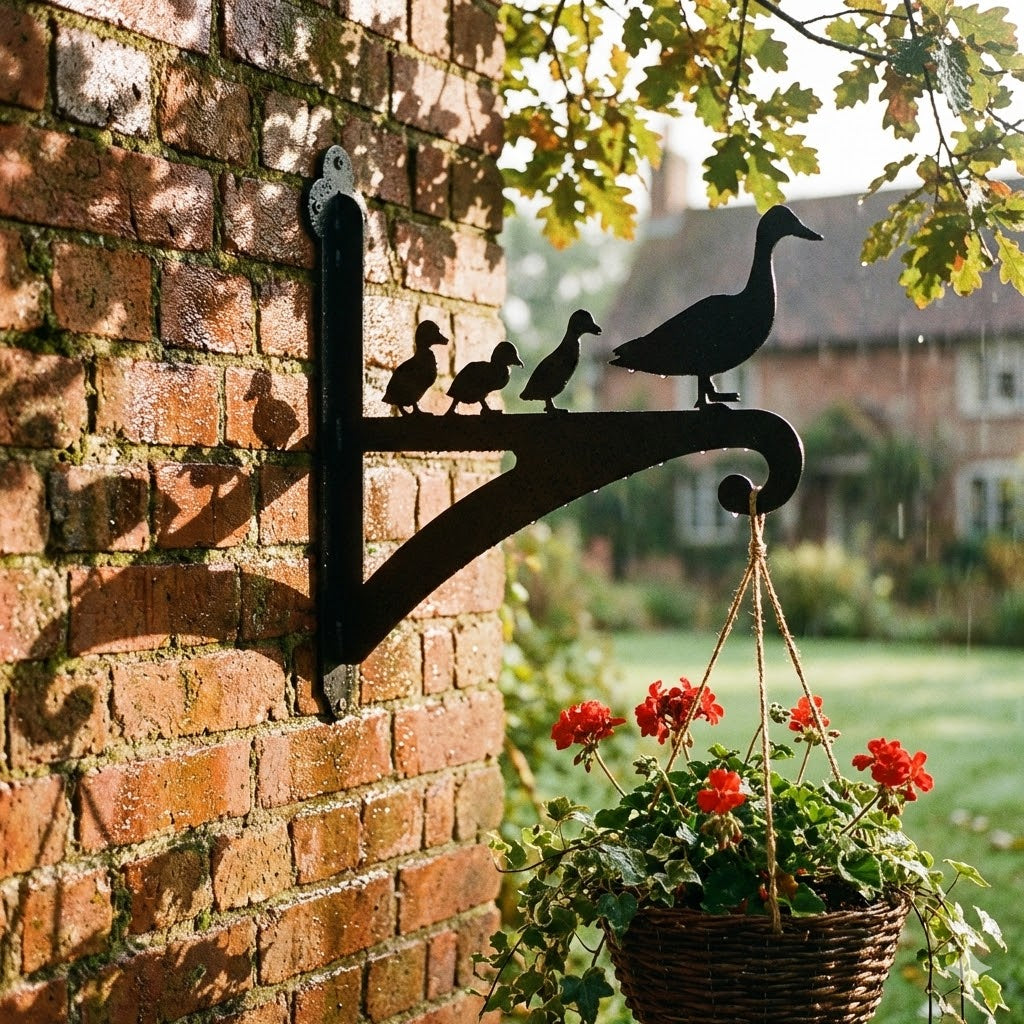 Hanging Basket Bracket Duck Family