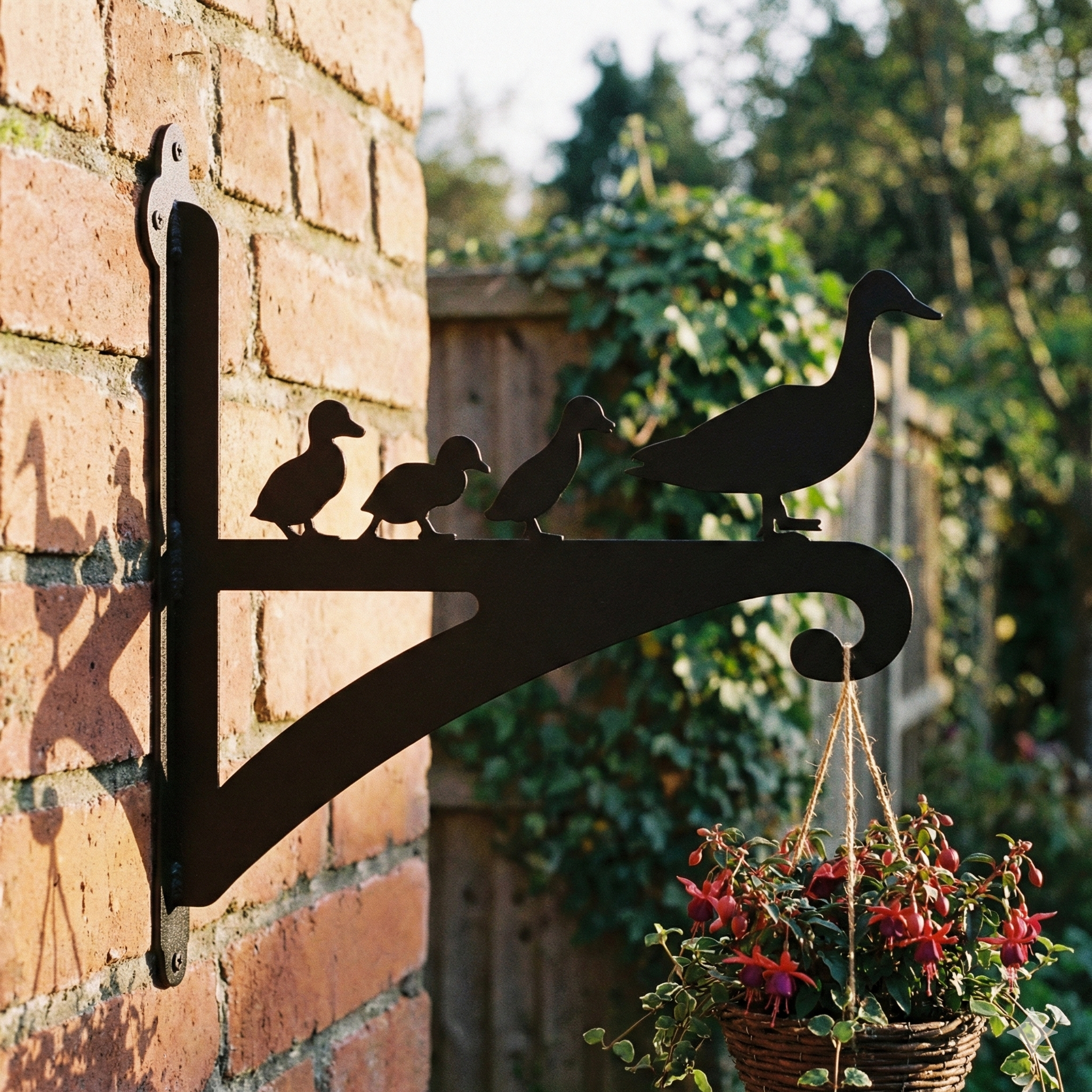 Hanging Basket Bracket Duck Family