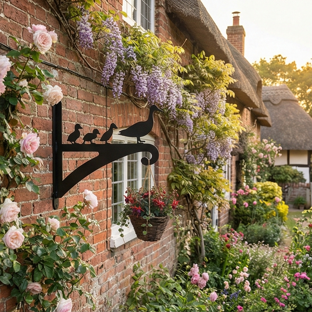 Hanging Basket Bracket Duck Family