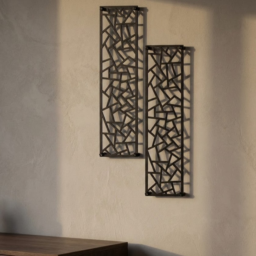 Metal Wall Art Geometric Triangle Home Decor