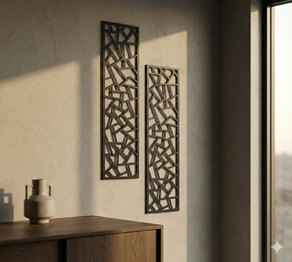 Metal Wall Art Geometric Triangle Home Decor