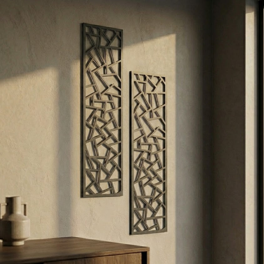 Metal Wall Art Geometric Triangle Home Decor