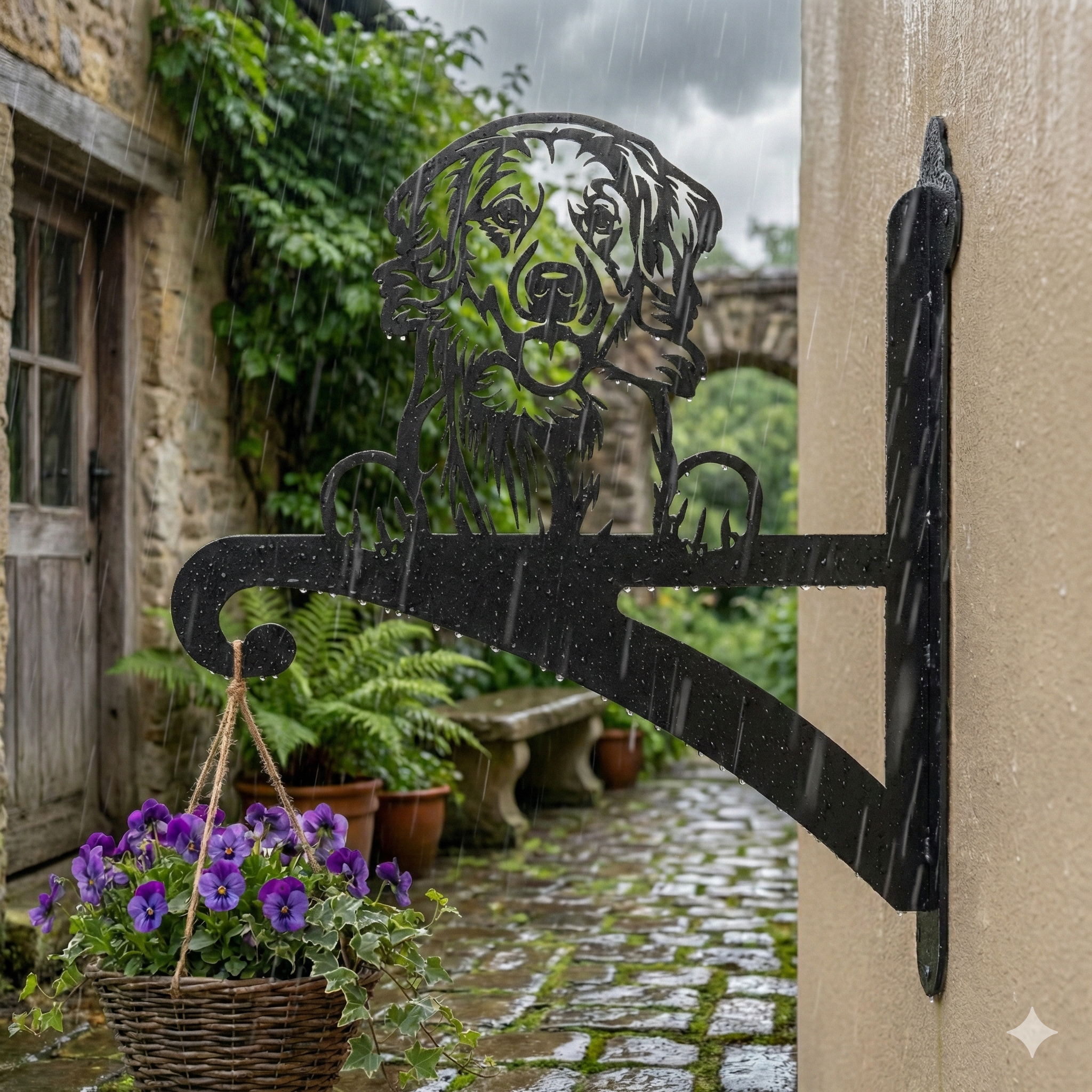 Hanging Basket Bracket Golden Retriever