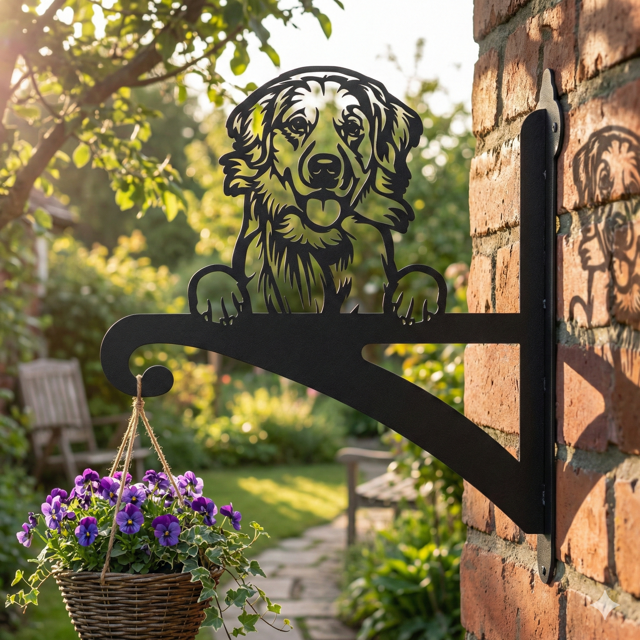 Hanging Basket Bracket Golden Retriever