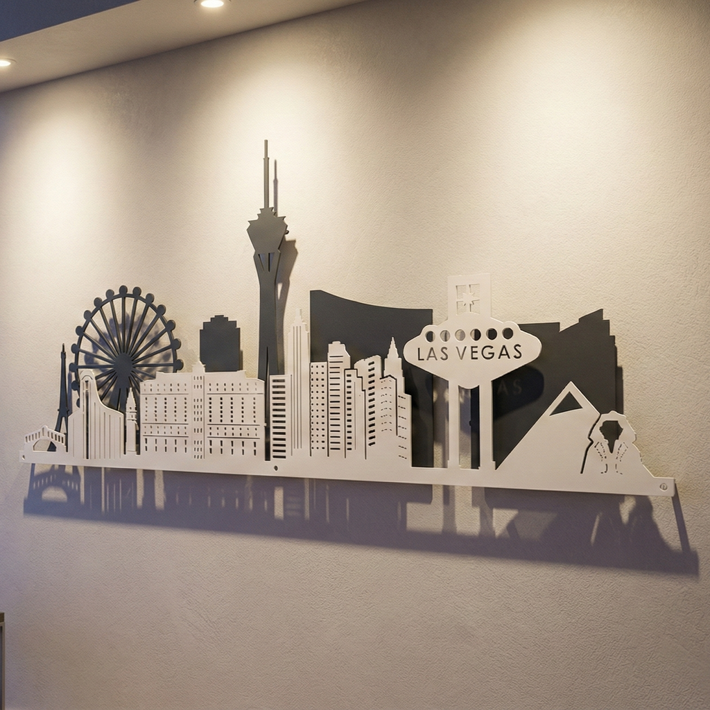 Metal Wall Art Las Vegas City Skyline Home Decor