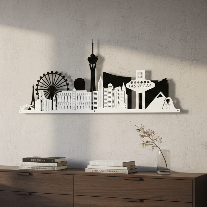 Metal Wall Art Las Vegas City Skyline Home Decor